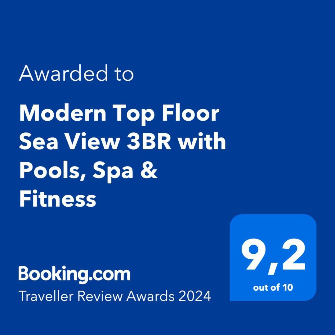 Modern Top Floor Sea View 3Br With Pools, Spa & Fitness Bečići Kültér fotó